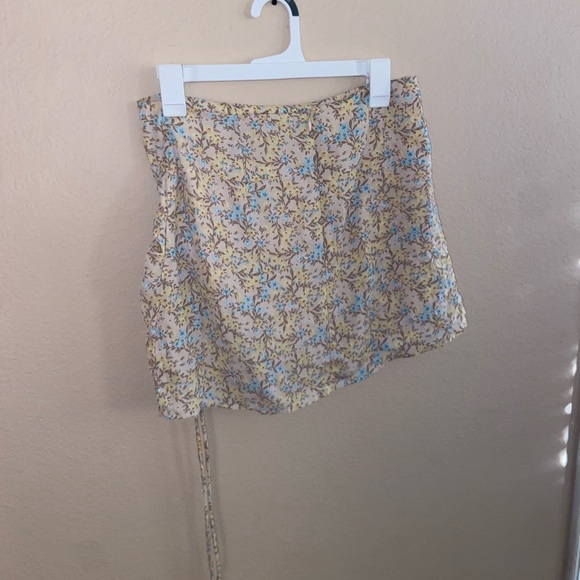 Pacsun vintage retro yellow floral skirt y2k cute bottoms coquette mini dress - Picture 8 of 11